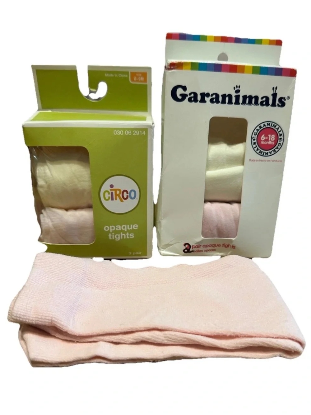 Garanimals Circo Baby Girls Opaque Tights 0-9M 6-18M Pink White Lot 5 Pair